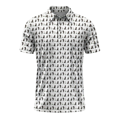 Mens Brindle French Bulldog Golf Polo Shirt, Bulldog Golf Shirts For Dog Lover GZ0386