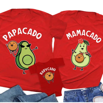 Papacado Mamacado Matching Avocado Family T Shirts, Funny Avocado Shirts For Family ET0225