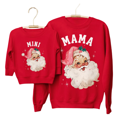 Mama And Mini Santa Claus Sweatshirt Matching, Christmas Mommy And Kids Sweatshirt ET1443
