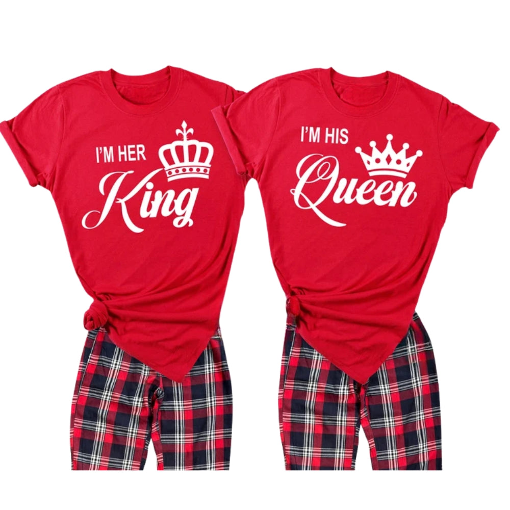 I'm Her King I'm His Queen Matching T Shirts For Couple, King And Queen Matching His And Her Shirts ET0819