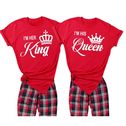 I'm Her King I'm His Queen Matching T Shirts For Couple, King And Queen Matching His And Her Shirts ET0819