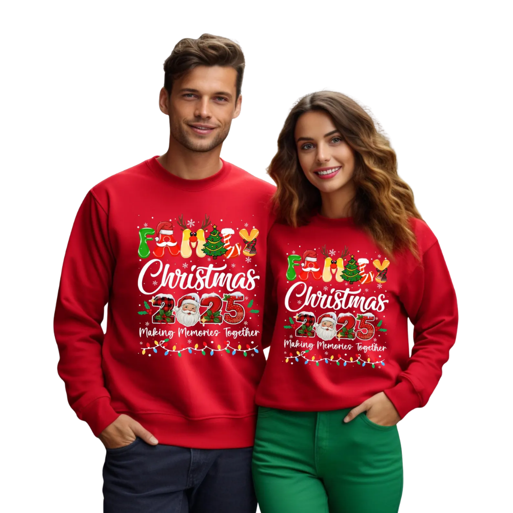 Family Christmas Making Memories Togther Matching Sweashirt, Personalized Christmas Family Sweatshirts ET1342