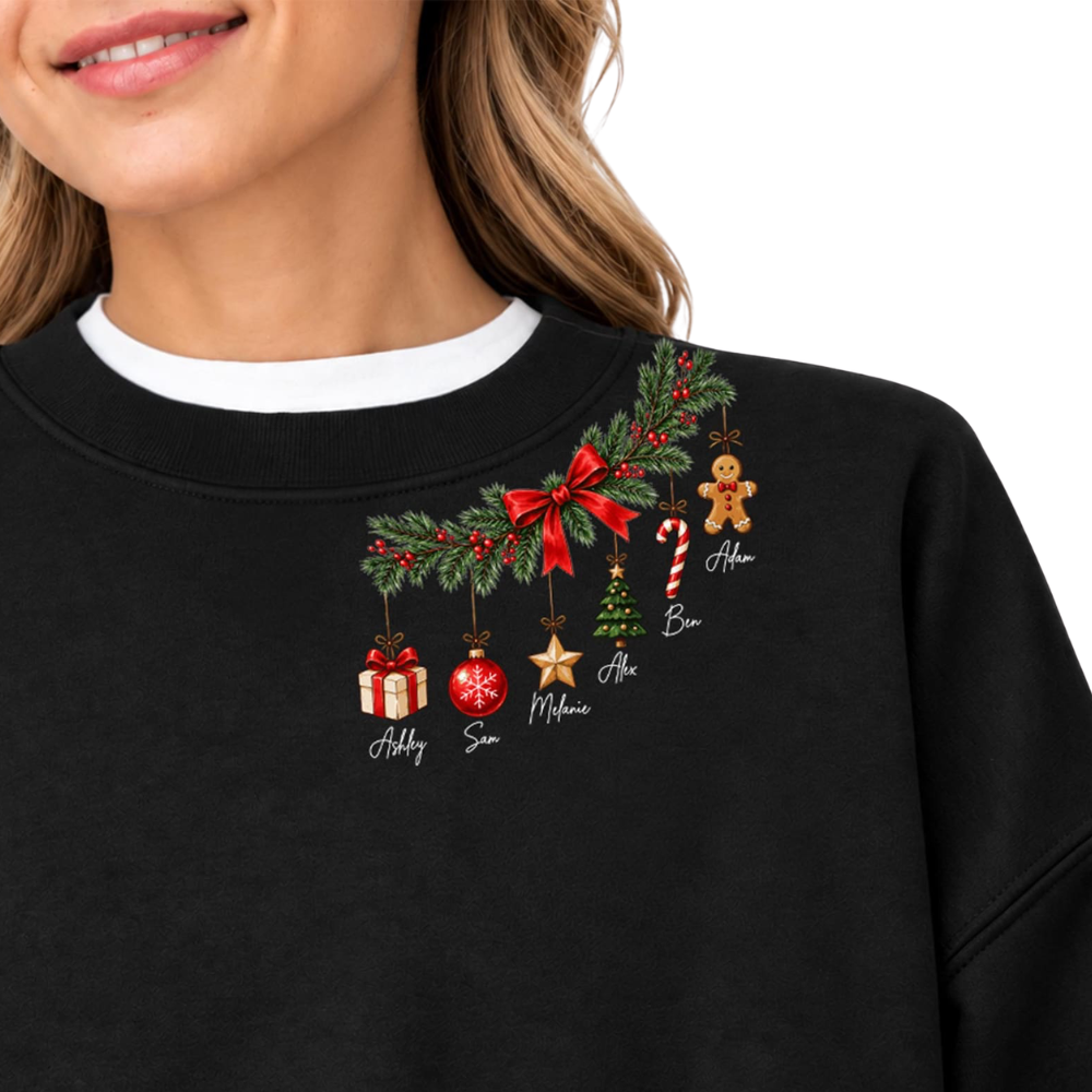 Custom Mom Christmas Sweatshirt With Kids Names, Custom Christmas Sweatshirt For Mom 2D1253