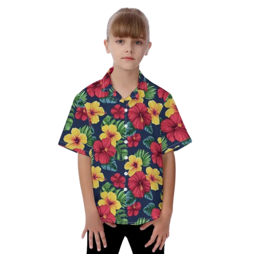Matching Hibiscus Family Hawaiian Shirts, Floral Matching Hawaiian Family Shirts ET0901