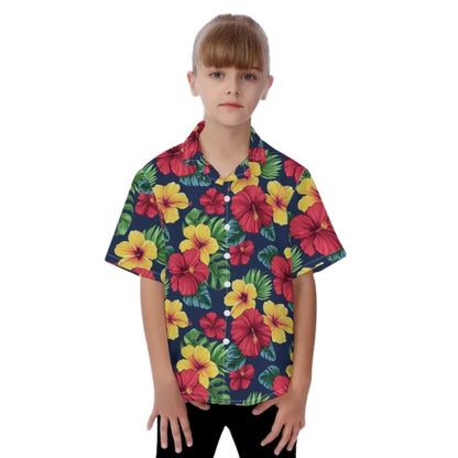 Matching Hibiscus Family Hawaiian Shirts, Floral Matching Hawaiian Family Shirts ET0901