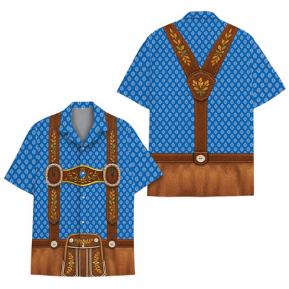 Oktoberfest Lederhosen Costume Hawaiian Shirt For Men, Oktoberfest Hawaiian Shirt HE0789