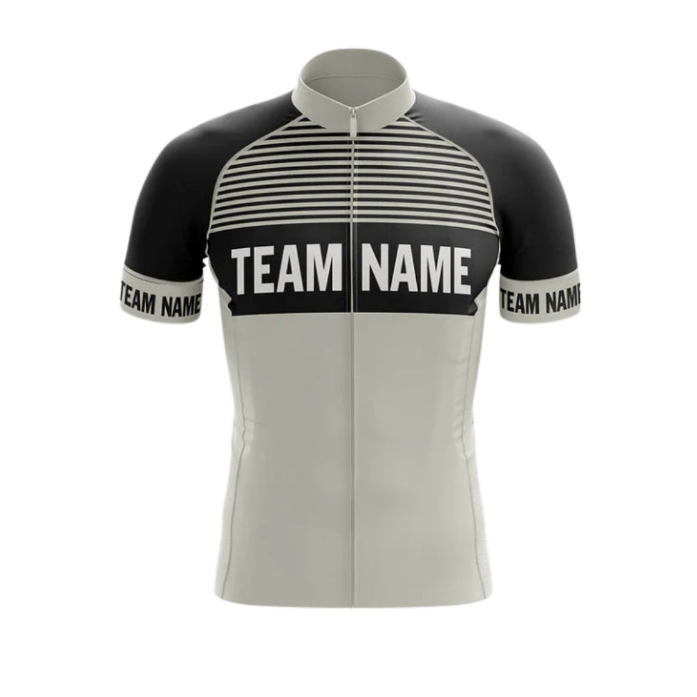 Custom Black Grey Cycling Team Short Sleeve Jersey For Men, Custom Cycling Jerseys CG0514