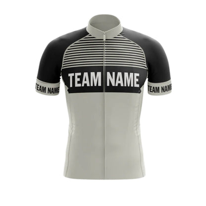 Custom Black Grey Cycling Team Short Sleeve Jersey For Men, Custom Cycling Jerseys CG0514