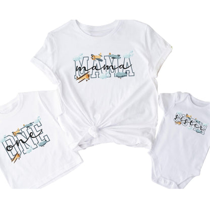 Matching Airplane First Birthday Family T Shirts, Airplane 1st Birthday Matching Shirts For Family ET0469