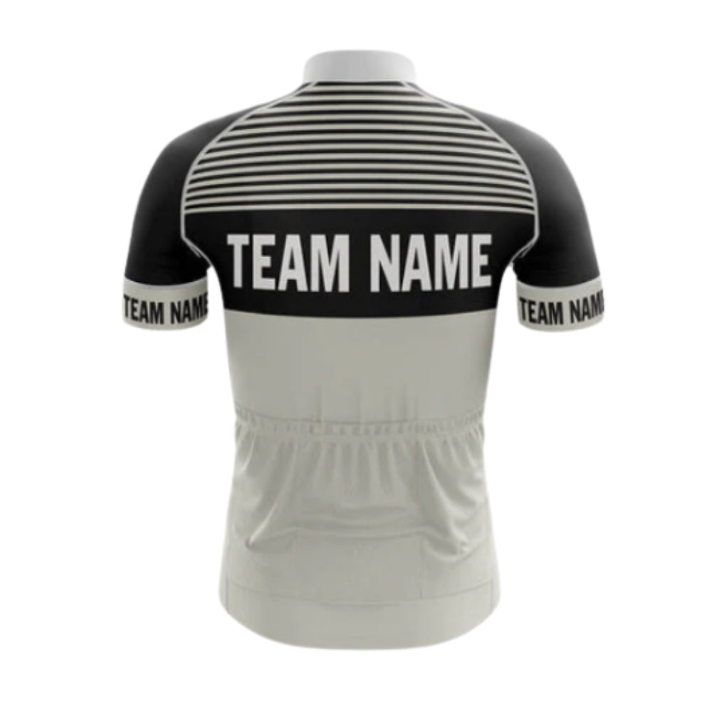 Custom Black Grey Cycling Team Short Sleeve Jersey For Men, Custom Cycling Jerseys CG0514