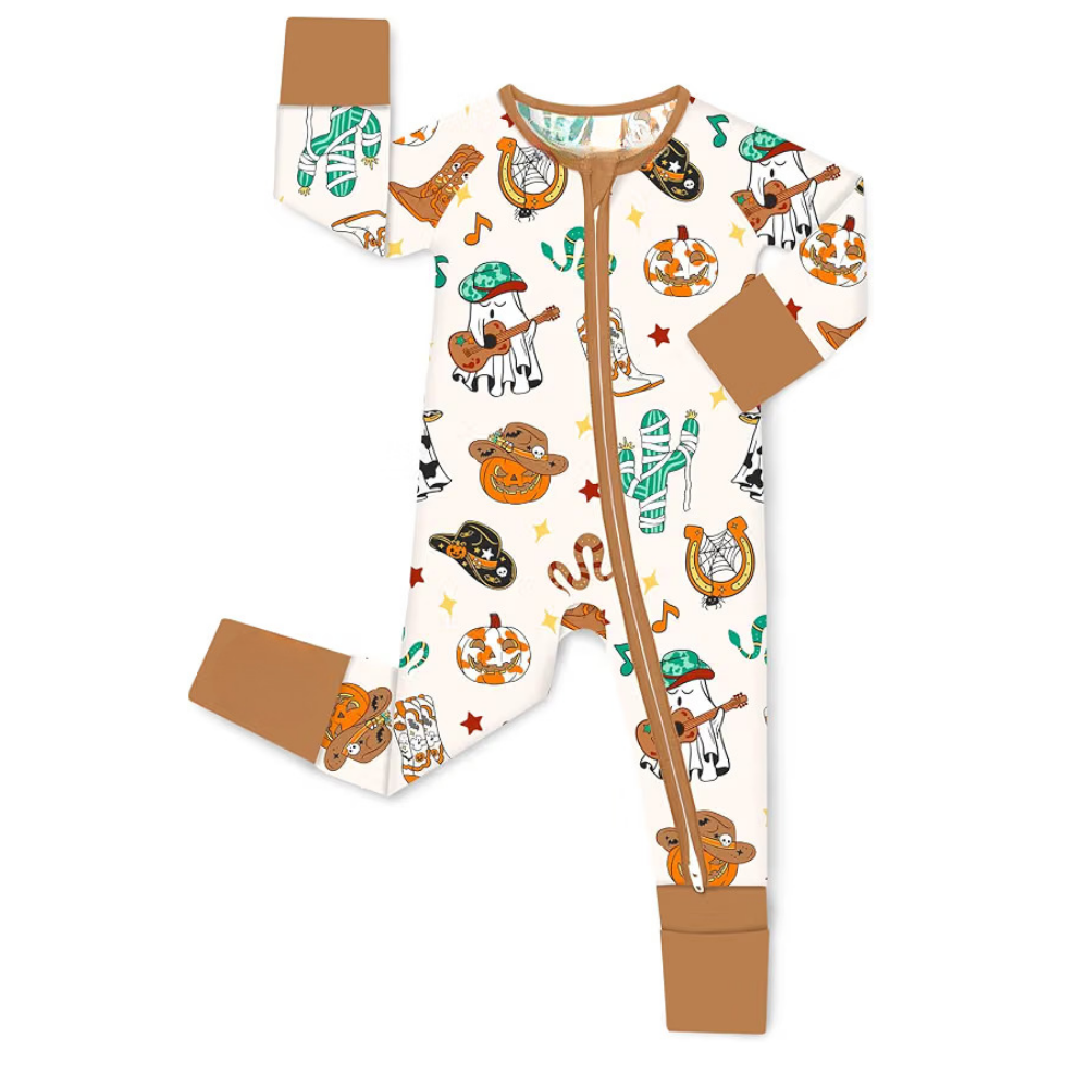 Western Halloween Baby Convertible Zippy Romper, Western Convertible Romper Baby For Halloween BB0636