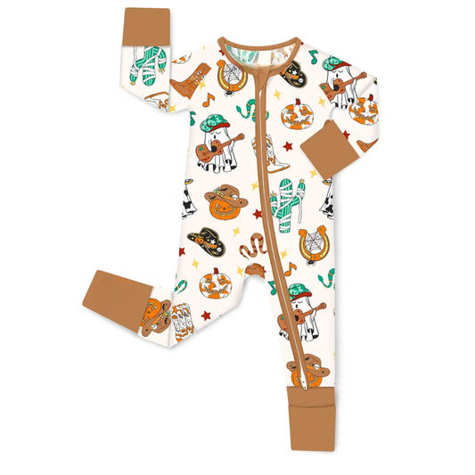 Western Halloween Baby Convertible Zippy Romper, Western Convertible Romper Baby For Halloween BB0636
