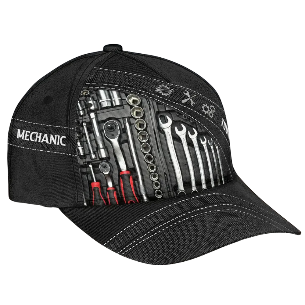 Custom Mechanical Tools Baseball Cap 3D Printed, Personalized Mechanic Hat With Name CP0546