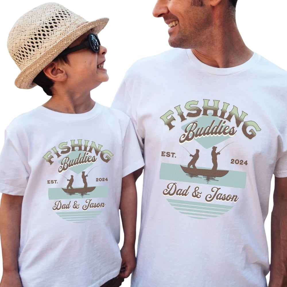 Fishing Buddies Matching Dad And Son T Shirts, Matching Family Fishing Shirts ET0588