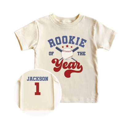 Rookie Of The Year Custom Baseball First Birthday Matching Family T Shirts, Custom Baseball Birthday Shirts For Family ET0320