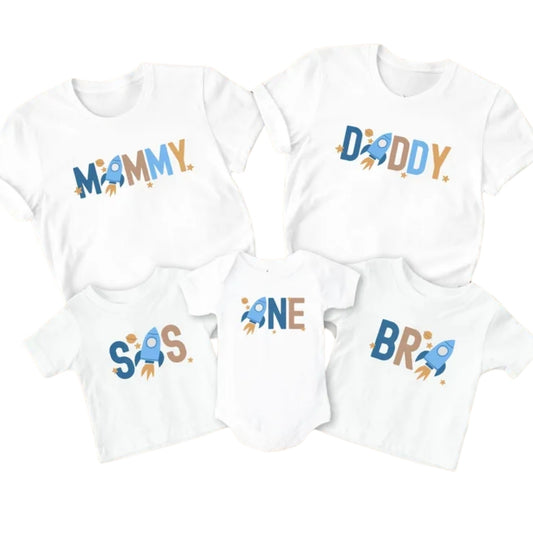 Custom Astronaut Matching First Birthday Family T Shirts, Custom 1st Birthday Matching Shirts For Family ET0321