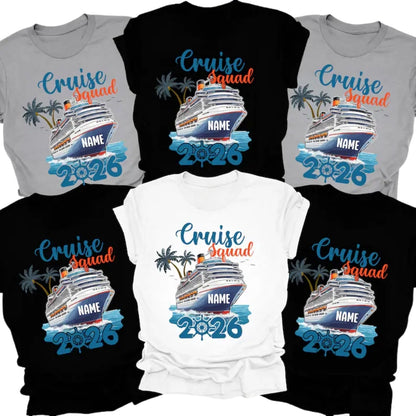 Cruise Squad Custom Name Matching Family T Shirts, Custom Cruise Vacation Shirts For Family ET0197