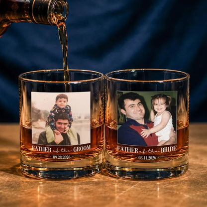 Thank You For Walking By My Side Today & Always Custom Photo Father Of The Bride Whiskey Glass, Custom Wedding Glass For Father From Bride WD0362