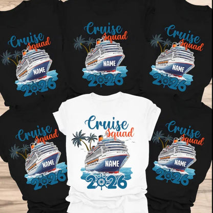 Cruise Squad Custom Name Matching Family T Shirts, Custom Cruise Vacation Shirts For Family ET0197