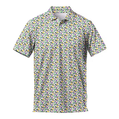 Masks Kiss Carnival Mardi Gras Golf Polo Shirt For Mens, Mardi Gras Golf Shirts GE0247