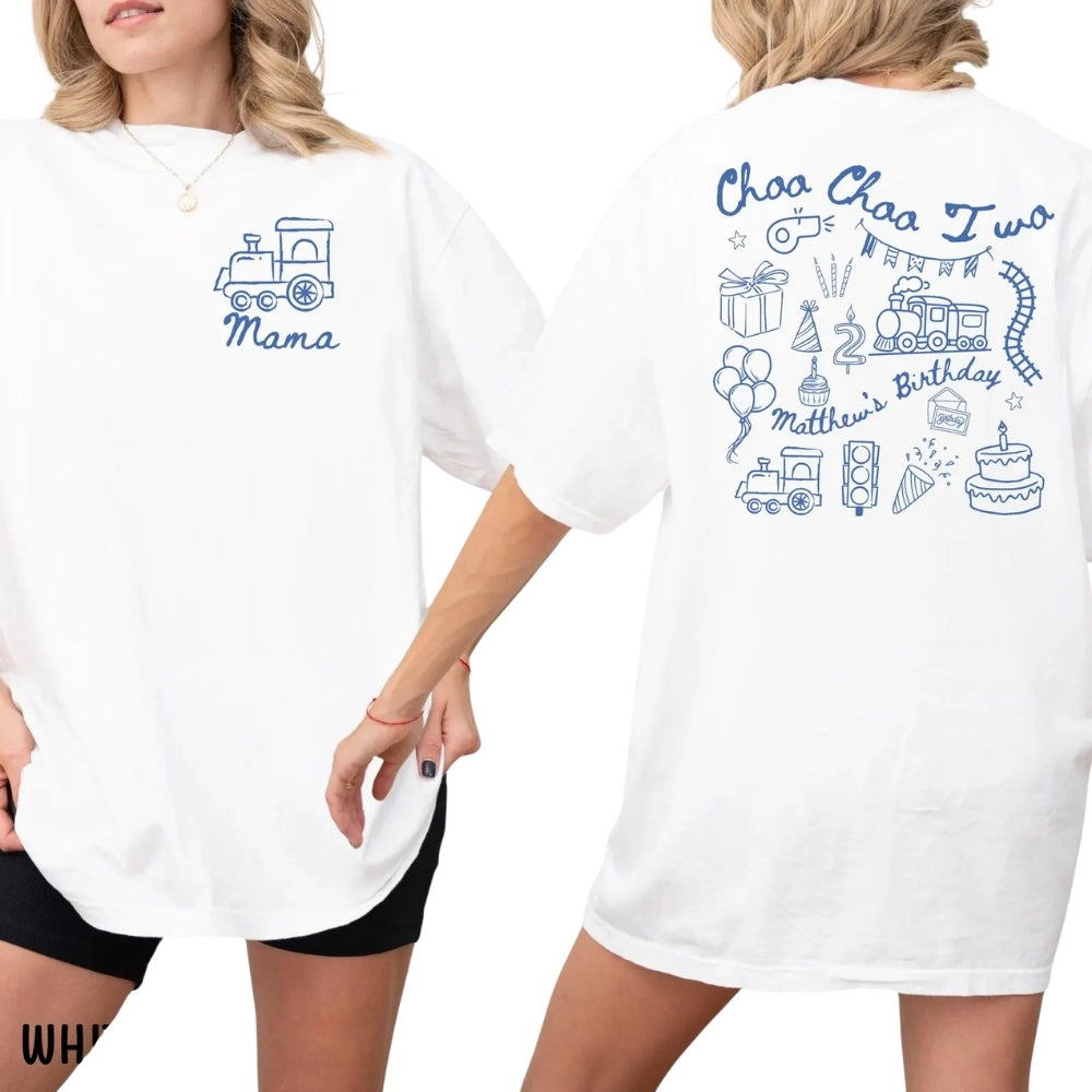 Choo Choo Two Custom Train 2nd Birthday Matching Family T Shirts, Custom Matching Family 2nd Birthday Shirts ET0472