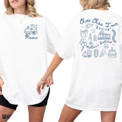 Choo Choo Two Custom Train 2nd Birthday Matching Family T Shirts, Custom Matching Family 2nd Birthday Shirts ET0472