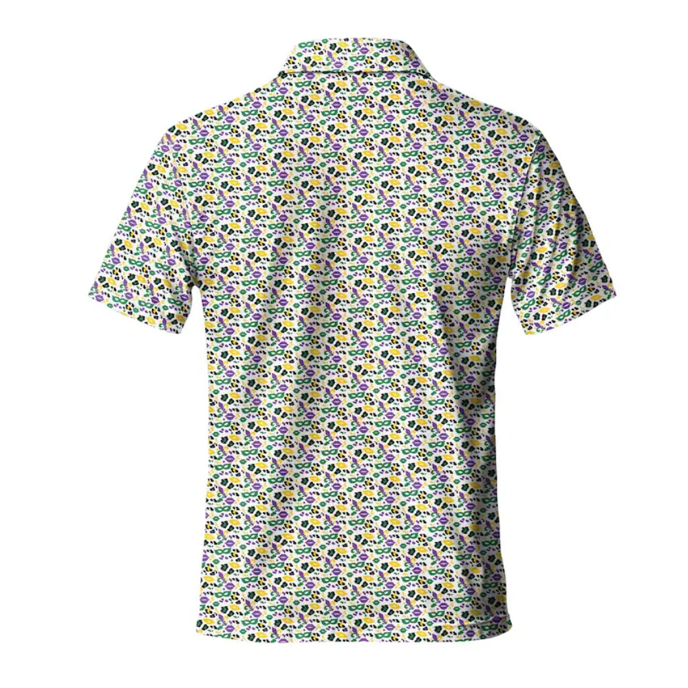 Masks Kiss Carnival Mardi Gras Golf Polo Shirt For Mens, Mardi Gras Golf Shirts GE0247