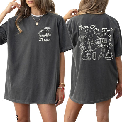 Choo Choo Two Custom Train 2nd Birthday Matching Family T Shirts, Custom Matching Family 2nd Birthday Shirts ET0472