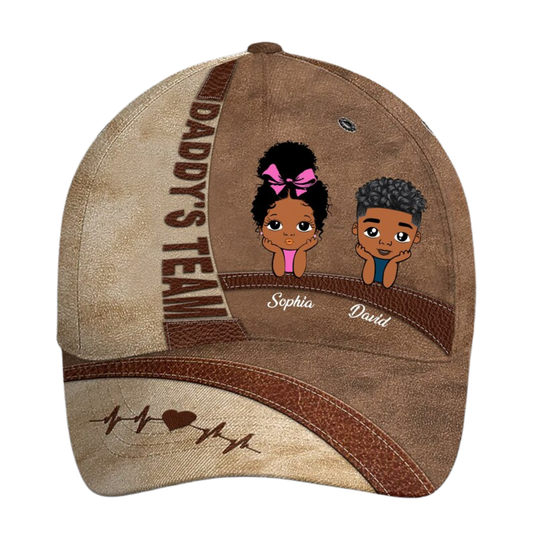 Personalized Dad With Kid Names Baseball Cap, Custom Father's Day Cap For Dad Grandpa CP0154