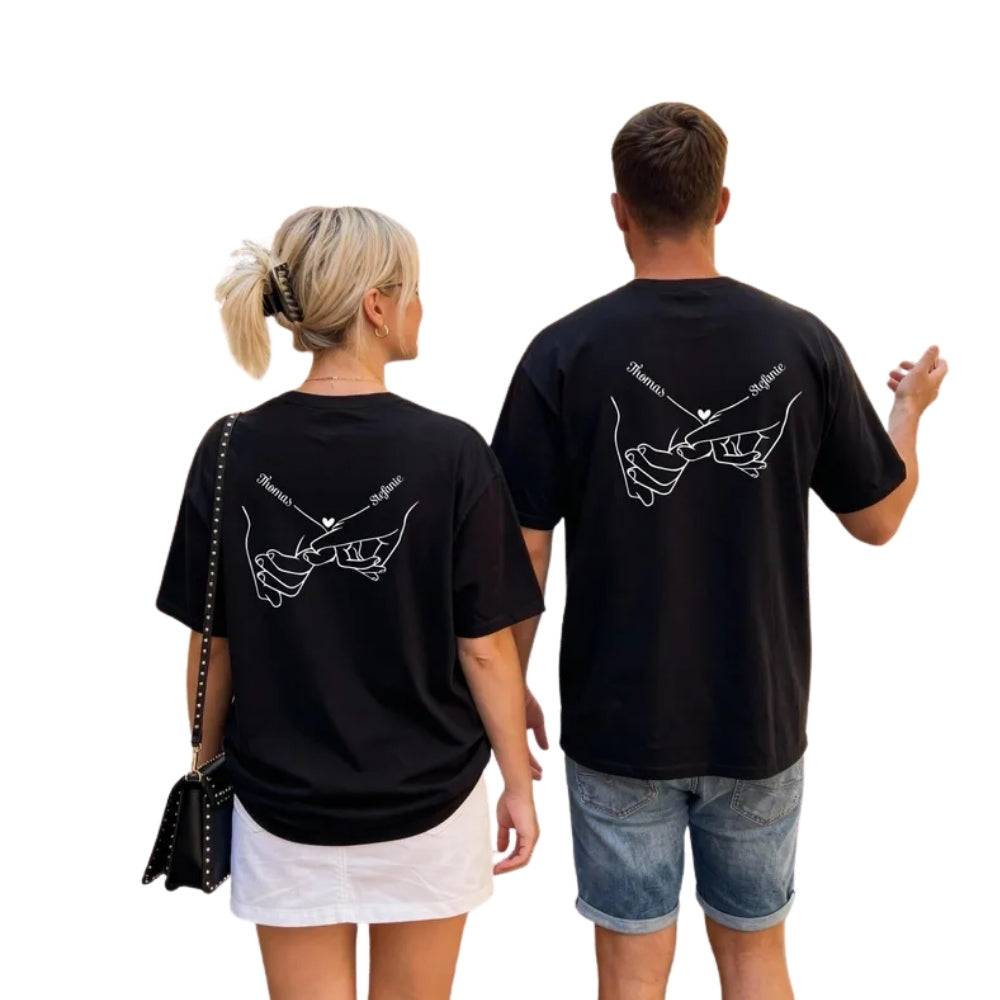 Custom Couple Name Anniversary Matching T Shirt, Personalized Matching His And Her Shirts ET0741