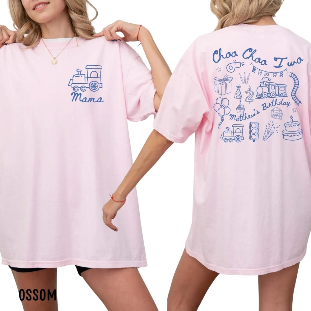 Choo Choo Two Custom Train 2nd Birthday Matching Family T Shirts, Custom Matching Family 2nd Birthday Shirts ET0472