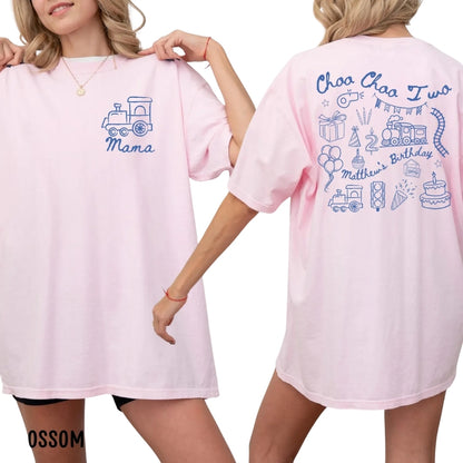 Choo Choo Two Custom Train 2nd Birthday Matching Family T Shirts, Custom Matching Family 2nd Birthday Shirts ET0472