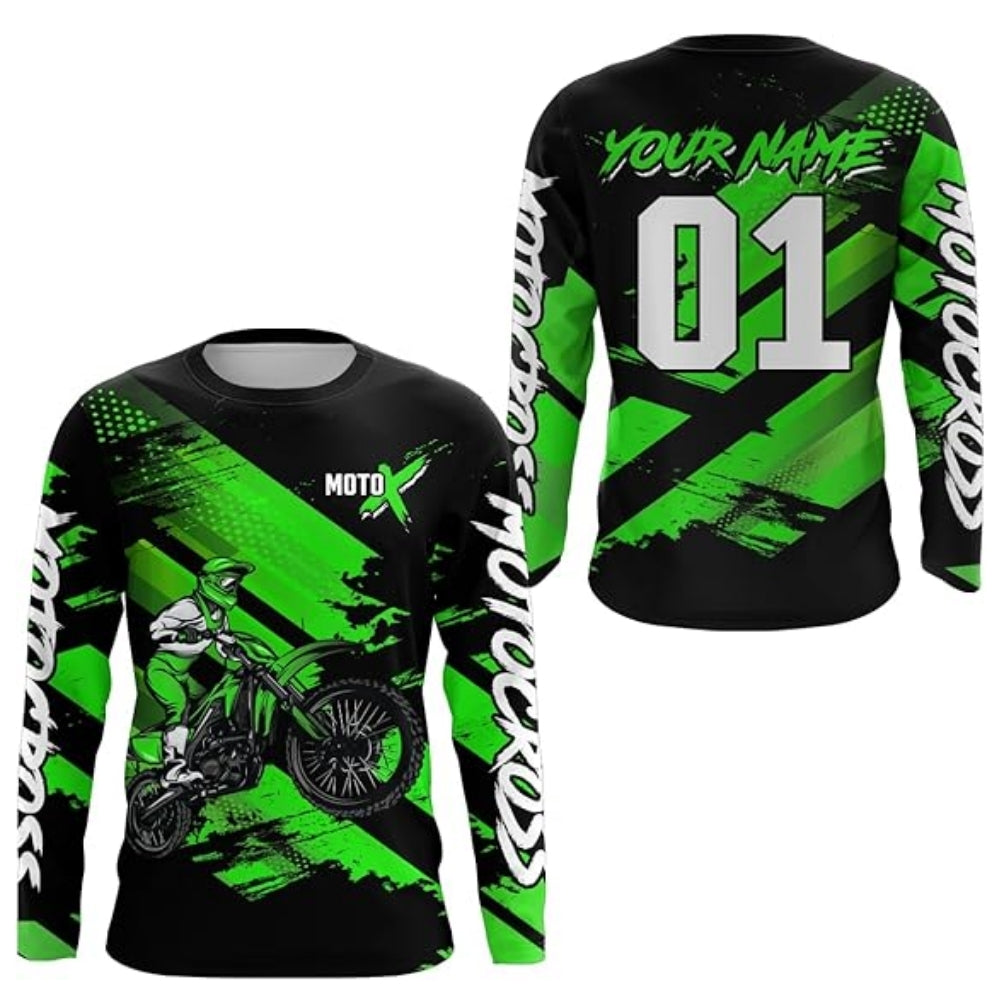 Custom Red MX Long Sleeve Jersey Shirts For Men, Custom Motocross Shirts MZ0039