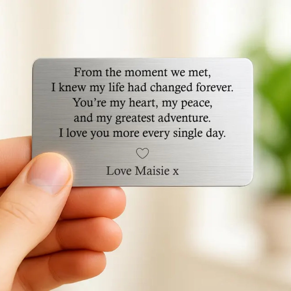 Custom Husband Boyfriend Metal Wallet Card, Custom Wallet Card Keepsake WD0443