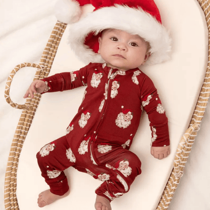 Vintage Santa Christmas Baby Convertible Zippy Romper, Christmas Baby Romper Convertible BB0957