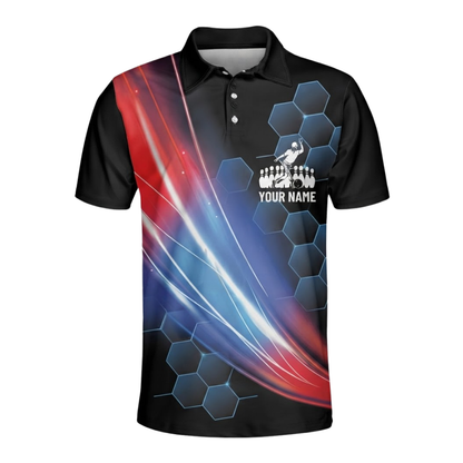 Custom Team Honeycomb Bowling Polo Shirt For Men, Custom Bowling Shirts BZ0606
