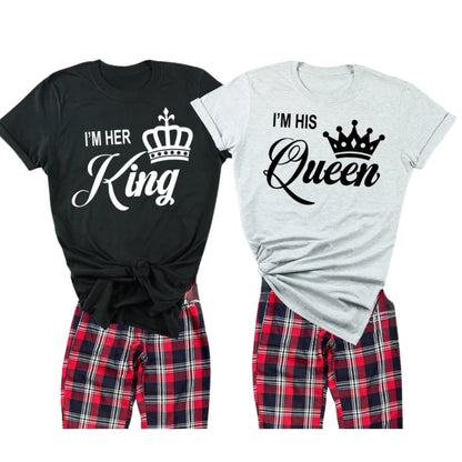 I'm Her King I'm His Queen Matching T Shirts For Couple, King And Queen Matching His And Her Shirts ET0819