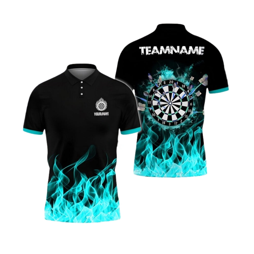 Custom Purple Flame Darts Men Polo Shirt, Custom Flame Darts Team Shirts DE0012