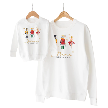 Custom Believes Christmas Matching Family Sweatshirt, Personalized Christmas Family Sweatshirts ET1444