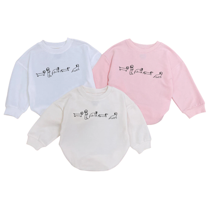 Dachshund Dog Baby Romper Sweatshirt, Dachshund Romper Sweatshirt For Baby BB0524