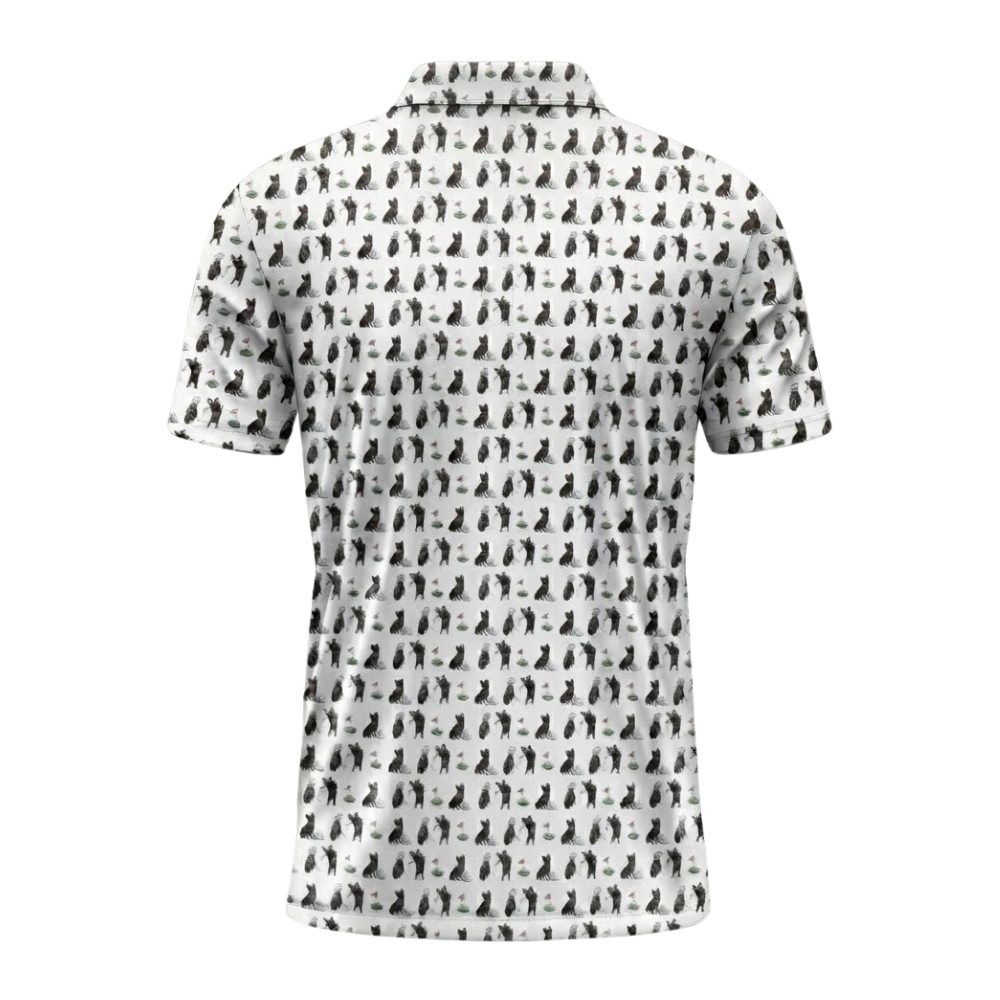 Mens Brindle French Bulldog Golf Polo Shirt, Bulldog Golf Shirts For Dog Lover GZ0386
