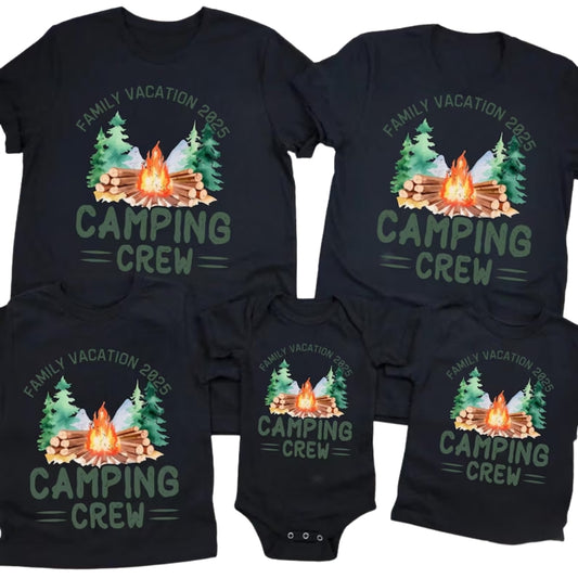 Custom Matching Camping Crew Family T Shirts, Personalized Camping Trip Matching Shirts For Family ET0657