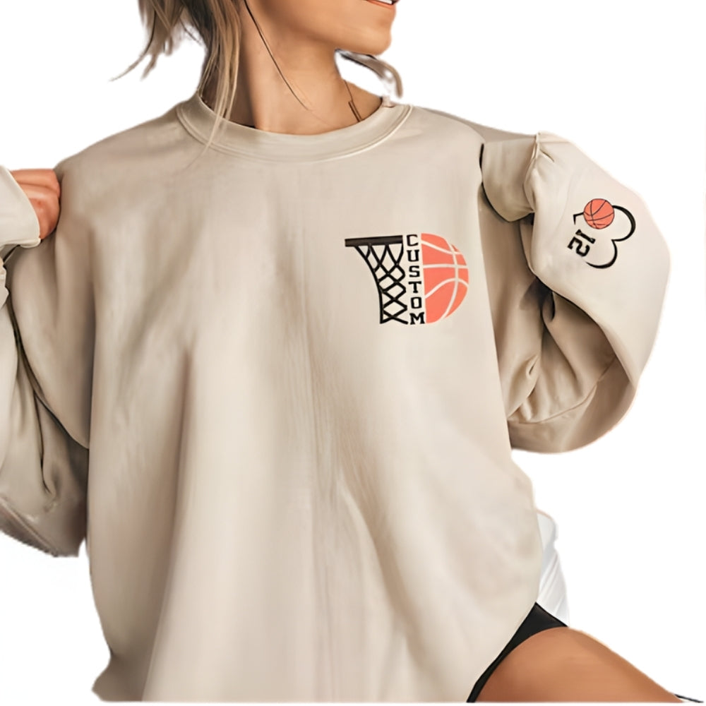 Custom Womens Basketball Sweatshirt, Custom Sweatshirt For Basketball Lover 2D0539