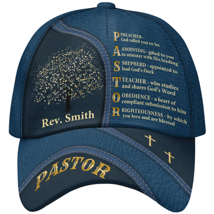 Personalized Pastor Appreciation Baseball Cap, Custom Pastor Christian Cap With Name CP0580