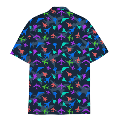 Neon Colorful Aircraft Hawaiian Shirt For Men, Airplane Hawaiian Shirt HE0467