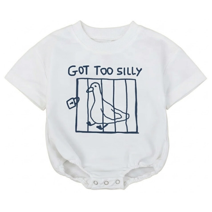 Got Too Silly Baby Goose T Shirt Romper, Funny Baby Romper BB0247