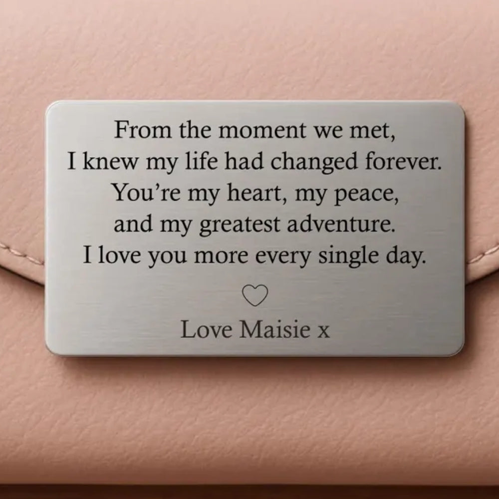 Custom Husband Boyfriend Metal Wallet Card, Custom Wallet Card Keepsake WD0443