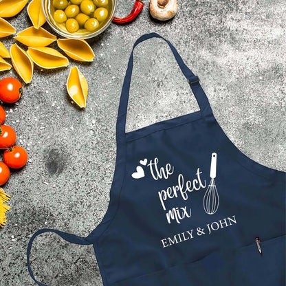 Custom The Perfect Mix Matching Apron for Wedding Valentines Anniversary, Personalized Mr and Mrs Apron WD0052
