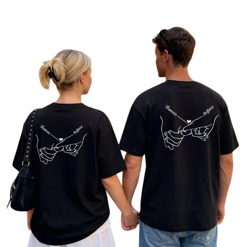Custom Couple Name Anniversary Matching T Shirt, Personalized Matching His And Her Shirts ET0741