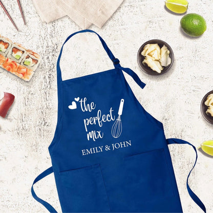 Custom The Perfect Mix Matching Apron for Wedding Valentines Anniversary, Personalized Mr and Mrs Apron WD0052